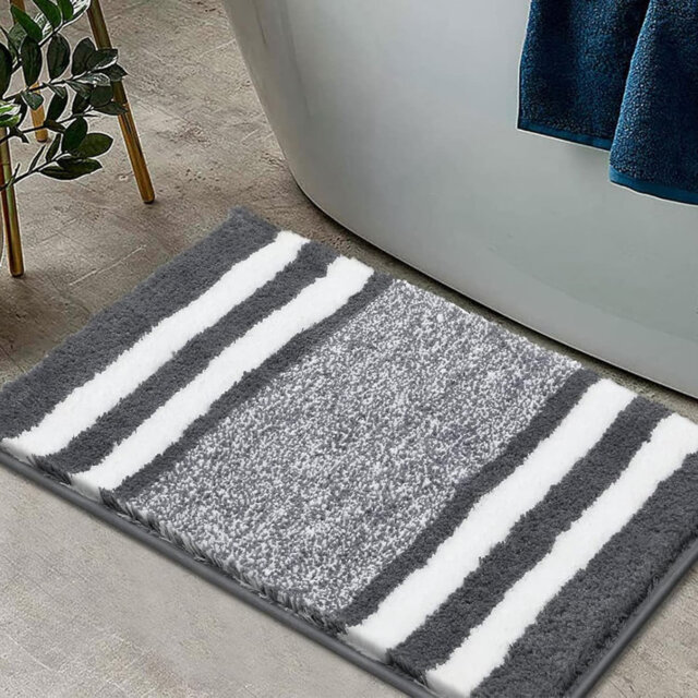 Bathroom mat, microfiber textured non-slip bathroom carpet, highly absorbent and washable thick type bathroom shower mat, suitable for use in bathroom