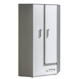 """Arezzo 2"" corner wardrobe, anthracite / white / anthracite color"