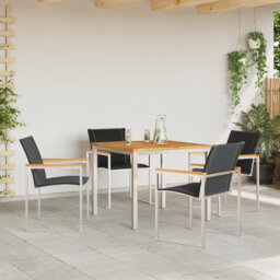 5 Piece Garden Dining Set Solid Wood Acacia