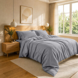 4-Piece Microfiber Duvet Cover Set – Pillowcases & Fitted Sheet