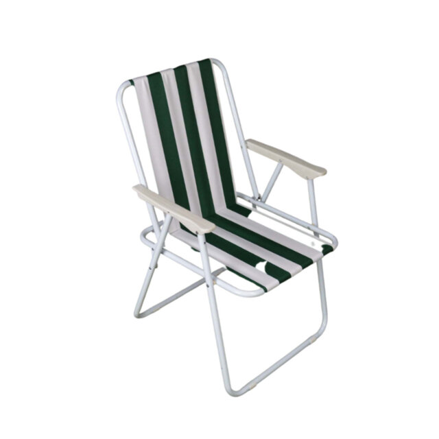 Cennet Folding Camping / Picnic Chair in Green and White Garden Patio