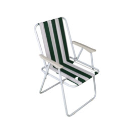Cennet Folding Camping / Picnic Chair in Green and White Garden Patio