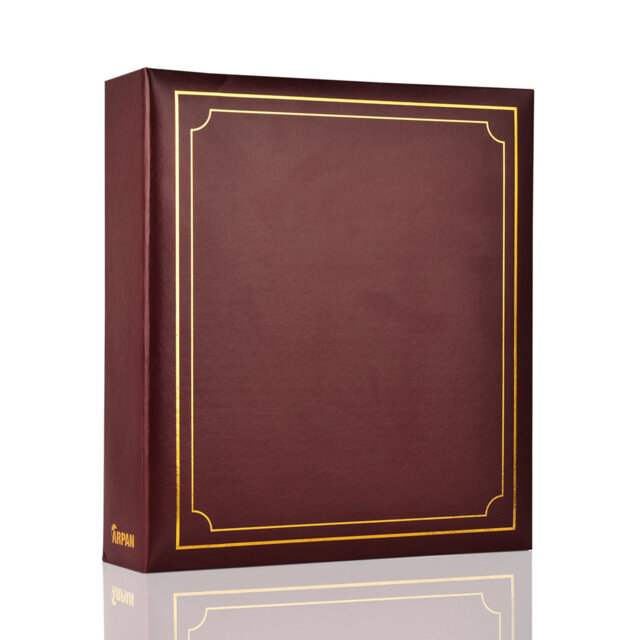 Arpan A4 Certificate 3-ring Binder Slip In 100 Pocket Padded Photo Album Organiser (burgundy)