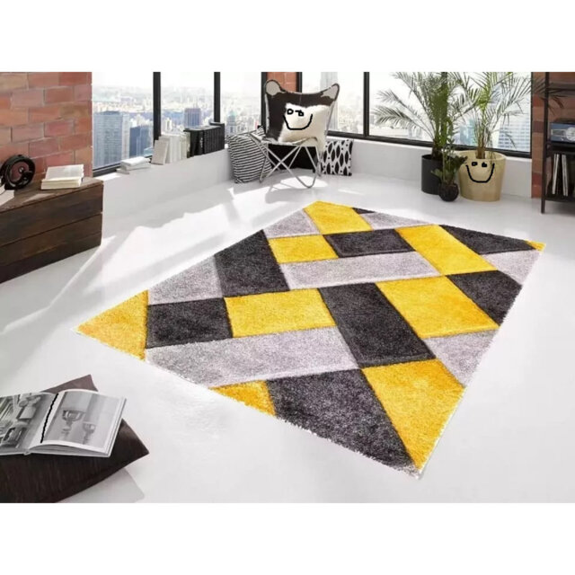 3D Shaggy Rugs Modern Geometric Design Large Area Rugs For Living Room Bedroom Thick Fluffy Floor Mats Small Door Mat_OCHR*