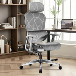 Reclining Mesh Ergonomic Office Chair Adjustable Lumbar Headrest 3D Armrest Heavy Duty Metal Base, Black