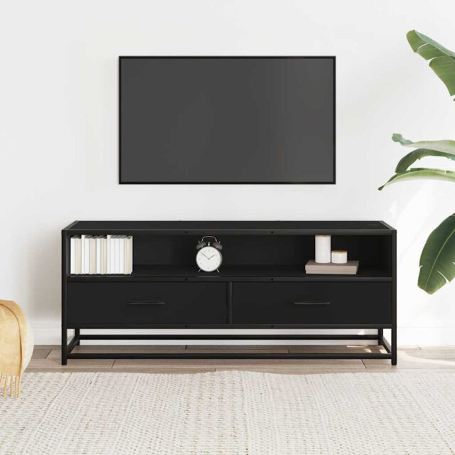 TV Cabinet Smoked Oak 100X34.5X40 Cm Engineered Wood And Metal