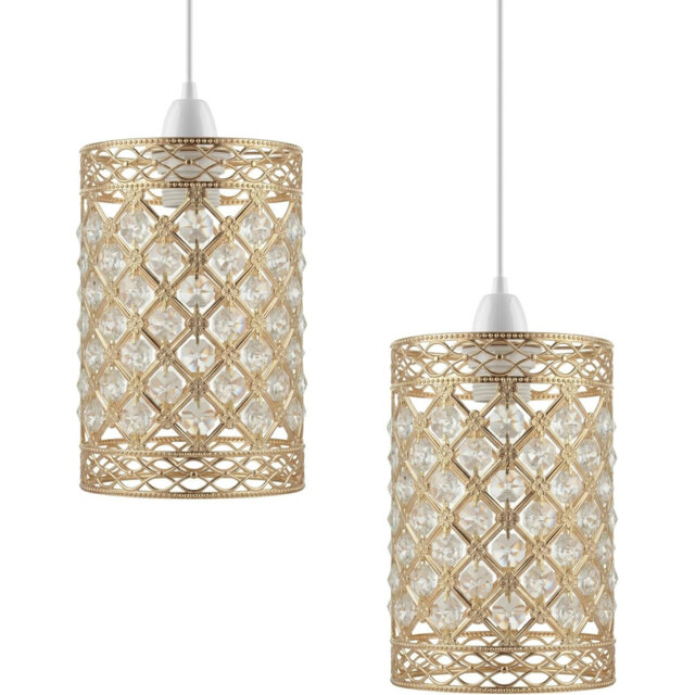 Crystal Lamp Shade in French Gold