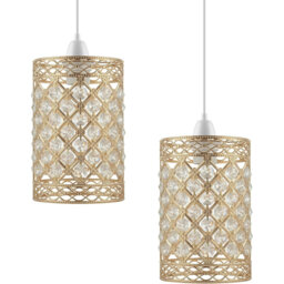 Crystal Lamp Shade in French Gold
