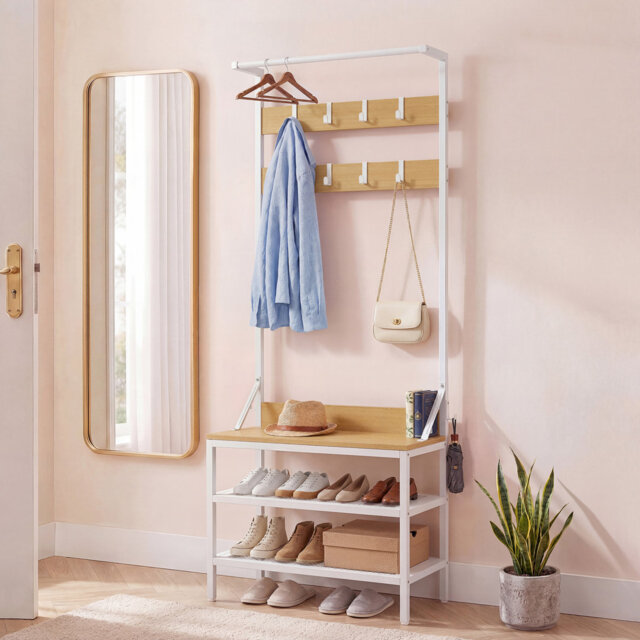 Hall Tree 72cm Wide with Bench and Shoe Storage