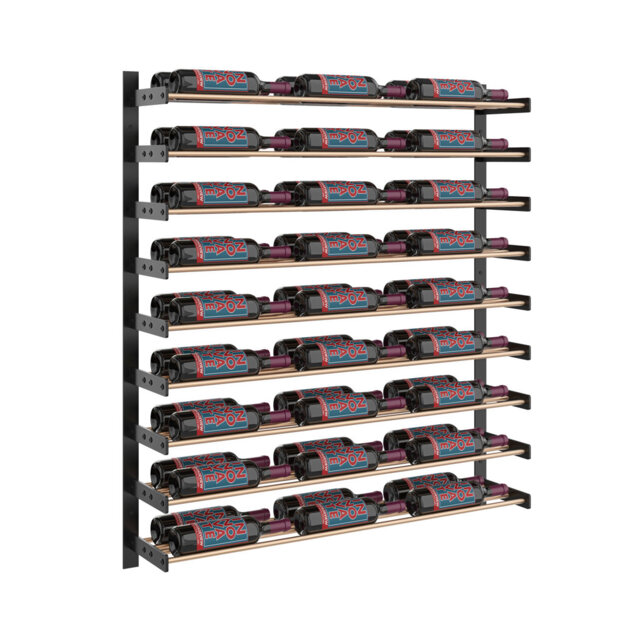 Jaydon 54 Bottle Wall Mounted Wine Bottle Rack Black