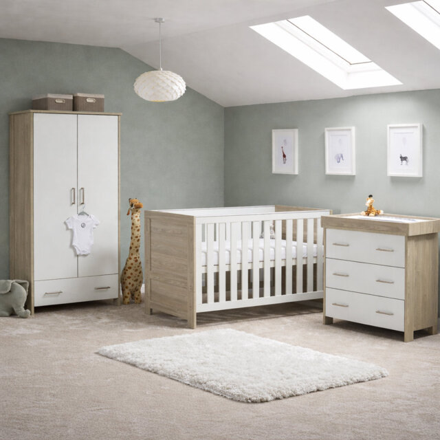 Nika Cot Bed 3-Piece Nursery Furniture Set