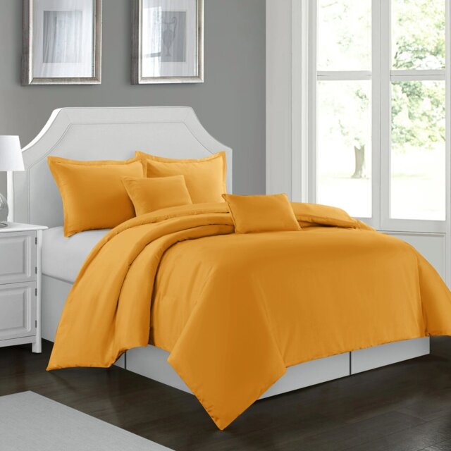 Cathyjo Super Soft Microfibre Reversible 200 TC Plain Duvet Cover Set with Cases