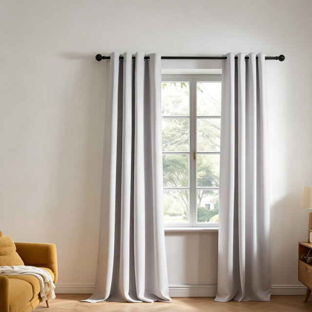 Super Soft Thermal Insulated Eyelet Room Darkening Curtains 229 x 274 cm 2 Panels, Grey