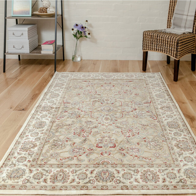 Tyneside Shaggy 100% Viscose Ivory/Beige Indoor Use Only Rug