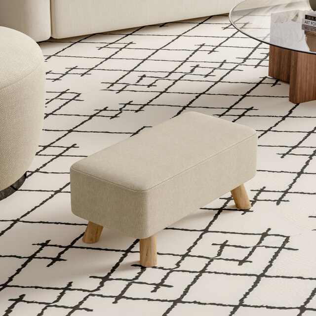 Arturo 57cm Wide Rectangle Solid Colour Footstool Ottoman