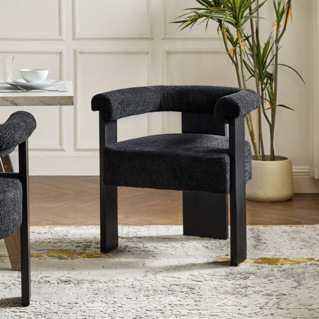 Eduard 50.8cm H Modern Upholstered Dining Chair with Round Backrest