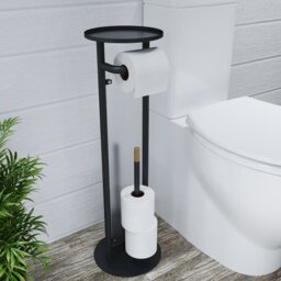 Free-Standing Toilet Roll & Brush Holder