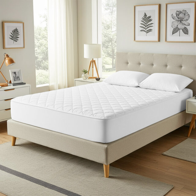 Luxury Microfiber Quilted Mattress Protector - Soft, Breathable, Machine Washable and Hypoallergenic