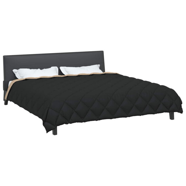 Winter Duvet Black And Taupe 240 X 260 Cm Microfiber