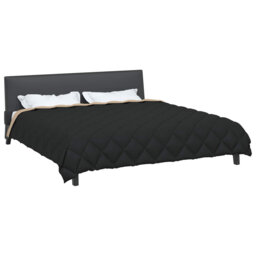 Winter Duvet Black And Taupe 240 X 260 Cm Microfiber
