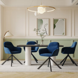 48.5cm H Fabric Upholstered Dining Chair with Arm