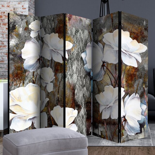Kasbar 225cm W x 172cm H 5 - Panel Solid Wood Folding Room Divider