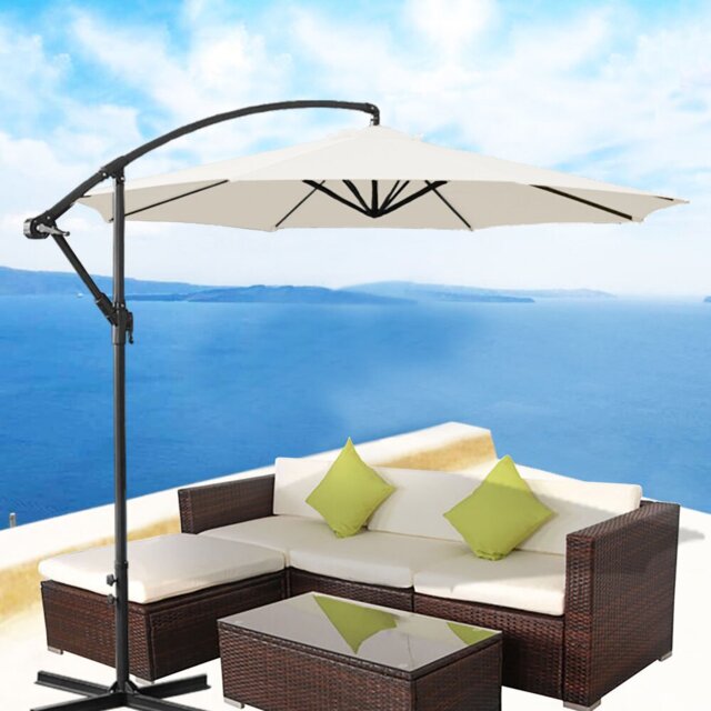Ramey 3m Cream Cantilever Banana Parasol