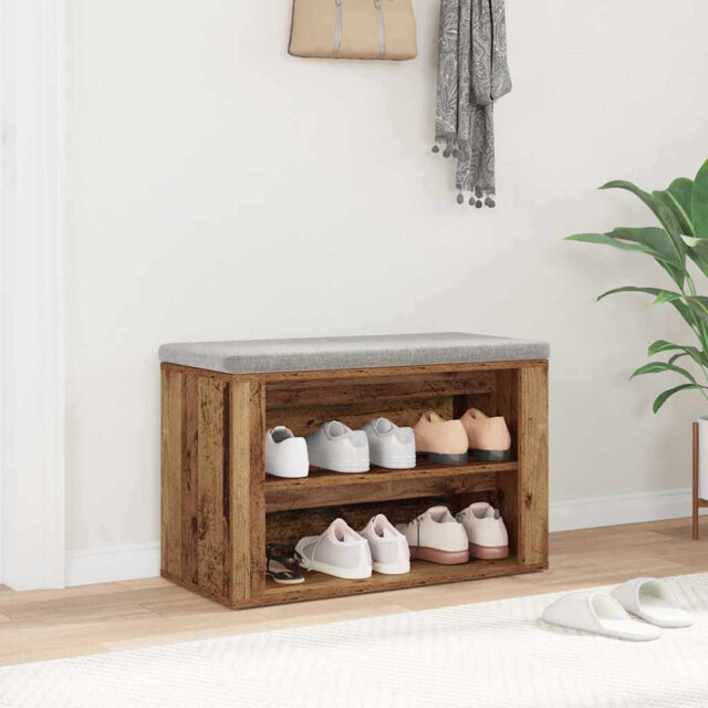 Shoe Rack With Shelf Black Oak 75 X 35 X 45 Cm Engineered Wood