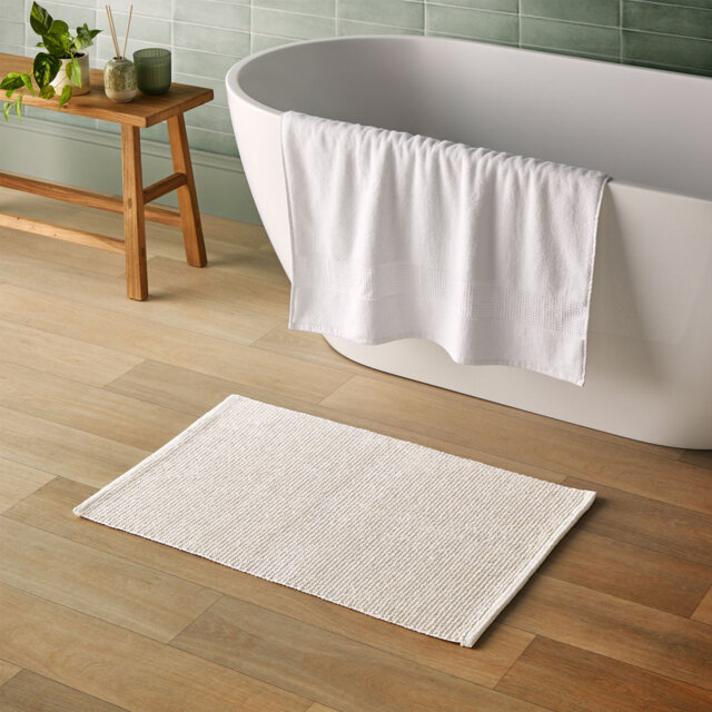 Silentnight Textured Knot Rectangle Bath Mat 100% Cotton BCI