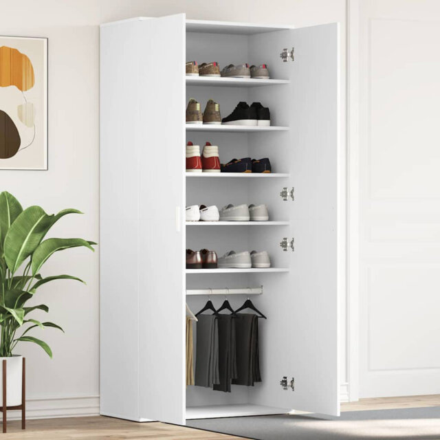 Shoe Cabinet With Door 80 X 39 X 180 Cm Engineered Wood