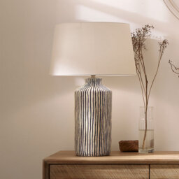 Arwen Tall Stripe Ceramic 43 cm Table Lamp Base