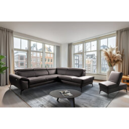 Alvoro Genuine Leather Corner Sofa with Electric Seat Extension & Adjustable Headrests