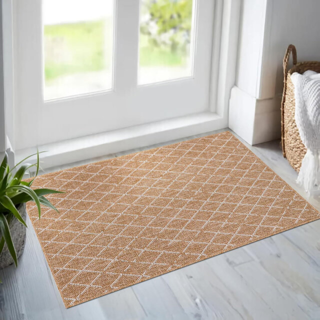 Non Slip Area Rugs Washable Carpet Pad Entryway Rug Weather Resistant Indoor and Outdoor Use 840305