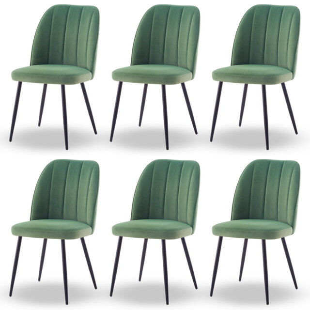 Velvet/Faux Leather Upholstered Modern Armless Dining Chair with Adjustable Feet