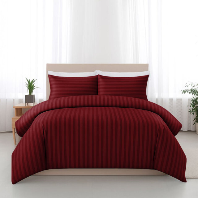 Striped Microfiber Duvet Cover Set â Soft Lightweight Bedding Set For Bedroom Comfort