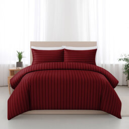 Striped Microfiber Duvet Cover Set â Soft Lightweight Bedding Set For Bedroom Comfort