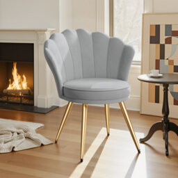 66cm Wide Velvet Barrel Chair Accent Chair with Gold Legs Upholstered Armchair with Padded Seat & Back – Modern Comfy Vanity Chair for Bedroom, Living