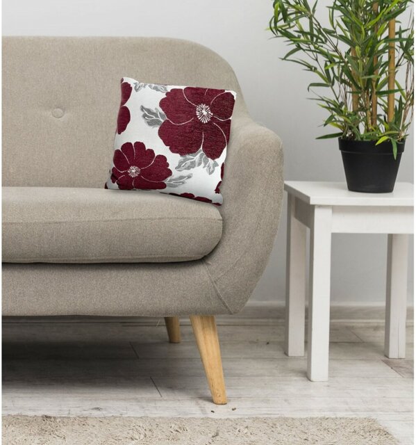 Darionte Poppy Floral Cushion Cover with Filler Pad