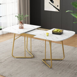Aeris Extendable Oval Metal Base Dining Table