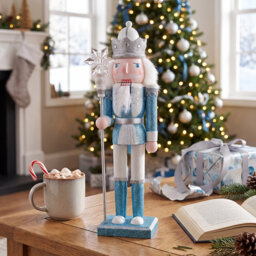 Christmas Wooden Snowflake King Nutcracker Figurine Decoration