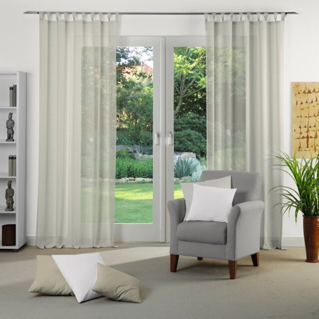 Sunday 82% Polyester And 18% Cotton Semi Sheer Curtain Single Panel