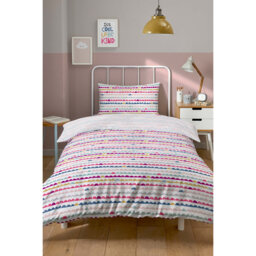 Glorietta Pink/Red 132 TC Reversible Duvet Cover Set with Pillowcases Quilt Cover Soft and Breathable