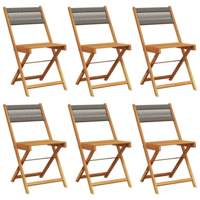 vidaXL Folding Garden Chairs 6 pcs Solid Wood Acacia