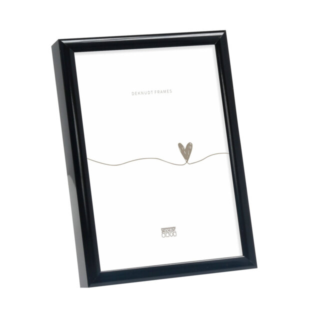 Simple picture frame made of aluminum in glossy black color