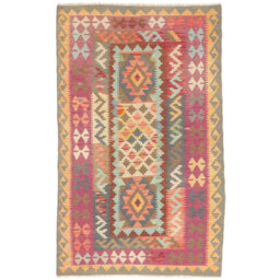 Handmade Kilim Wool Purple/Red Rug