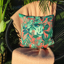 Indoor / Outdoor Floral Square Scatter Cushion with Filling