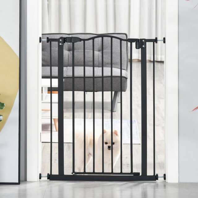 Pressure Fit Dog Stair Gate 7480cm Adjustable 94cm Tall Black