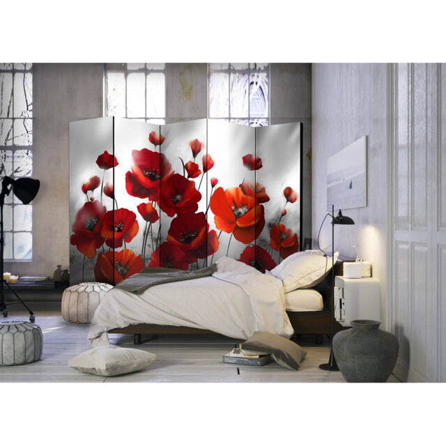 225cm W x 172cm H 5 - Panel One Sided Room Divider Folding Room Divider