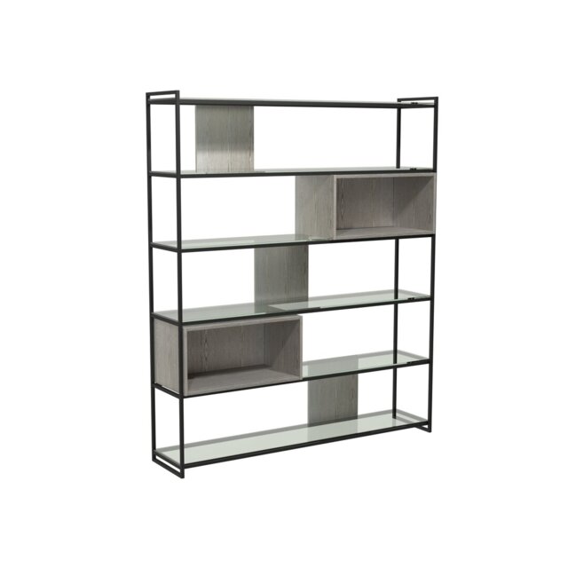 Euclid 180.5cm H x 151.5cm W Metal Standard Bookcase
