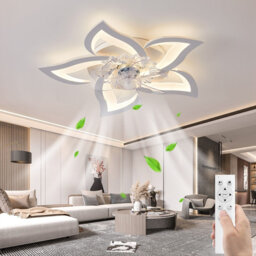 Cleal LED ceiling fan with lighting, creativity 5 -light, quiet dimmable ceiling light with remote control and app